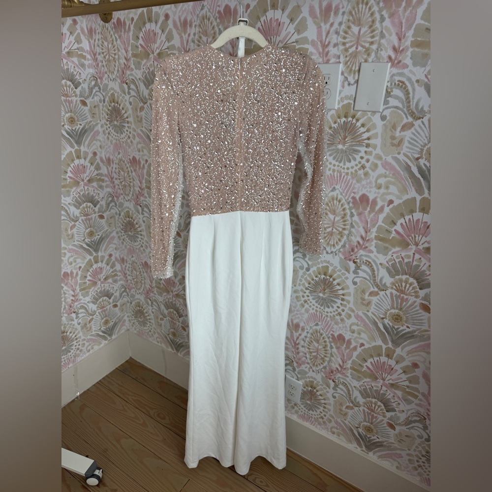 NEW NWT Nadine Merabi Misha White Bridal Jumpsuit Size 4 - Picture 6 of 8